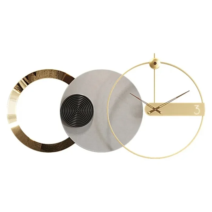 Reloj colgante de pared de lujo con luz nórdica de 120 x 63 cm, creativo, con personalidad para sala de estar y hogar. - Imagen 3