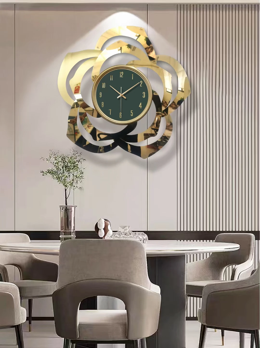 Reloj de pared de metal grande, creativo, silencioso y moderno, para decoración de sala de estar. - Imagen 3