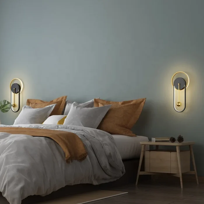 Lámpara de pared LED moderna JYLIGHTING, exquisita lámpara de acrílico dorado para interiores, reloj para sala de estar, dormitorio, loft, elegante lámpara nórdica de 180 - Imagen 2