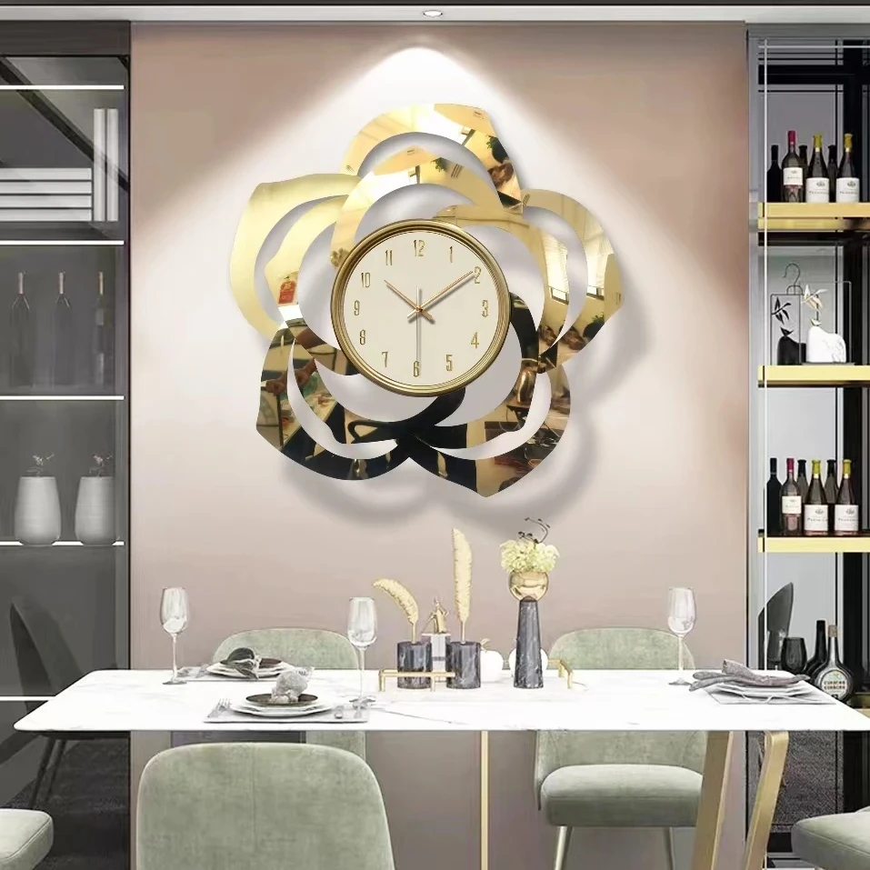 Reloj de pared de metal grande, creativo, silencioso y moderno, para decoración de sala de estar. - Imagen 6