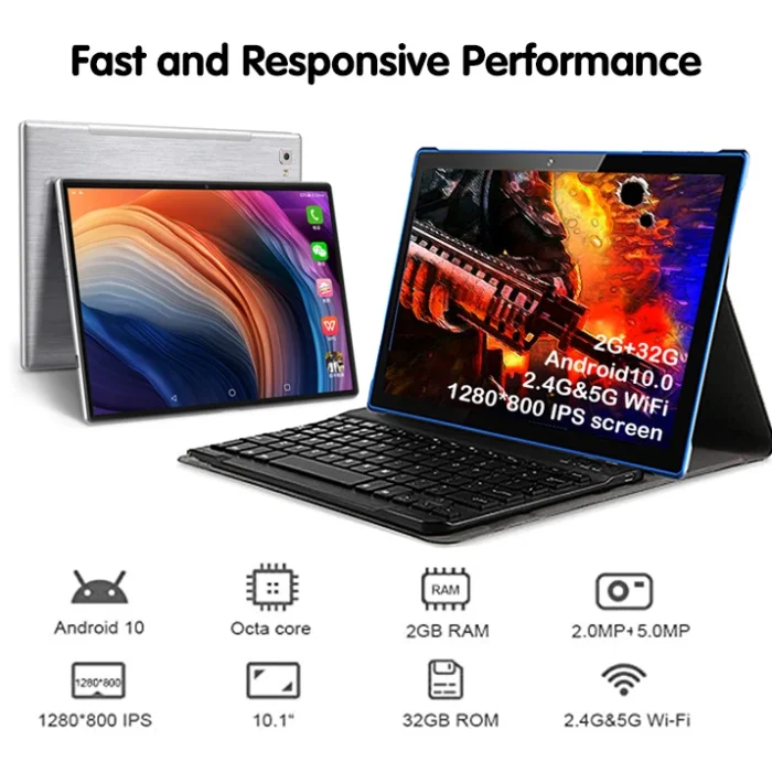 Tablet Manufacturer Android 10 Wifi 10.1 Inch 2gb 32gb Ips Touch Screen Quad Core Smart 10" Tablet Pc With Keyboard