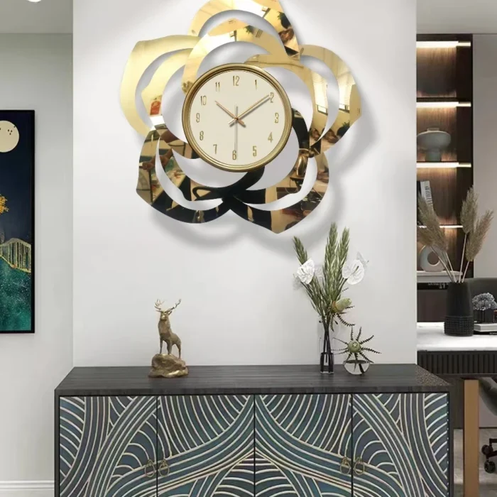 Reloj de pared de metal grande, creativo, silencioso y moderno, para decoración de sala de estar.