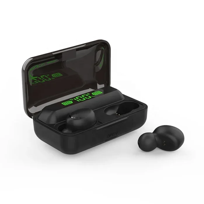 True Wireless F9 F9-5 Black Earbuds in Ear Buds Earbuds with Power Bank Wholesale Noise Cancelling Tws Earphone Headphone