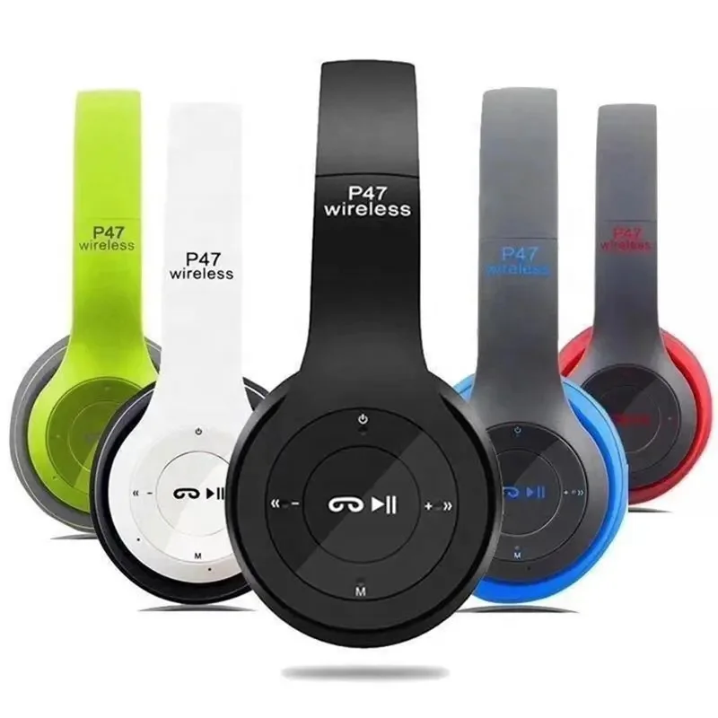 P47 Wireless Over on Ear P47 Gaming Gamer Game Noise Cancelling Handsfree Studio Earphones Headphones Earbuds Foldable Wireless - Imagen 6