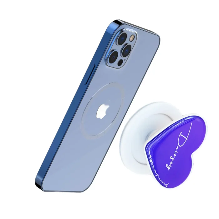 Heart Shape Custom Logo Griptok Security Display Epoxy Desktop Glitter Magnetic Mobile Cell Phone Ring Grip Tok Stand