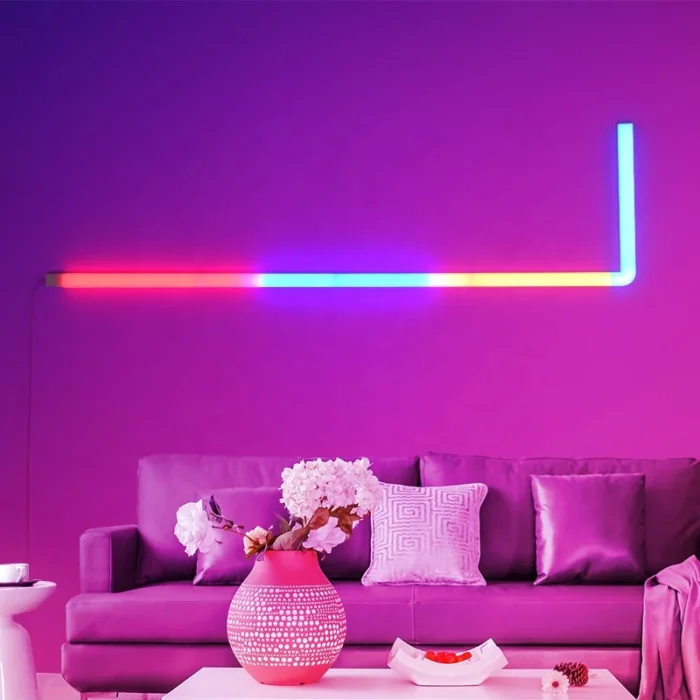 DIY Smart Tuya App LED Wall Light Bars for Gaming Remote Control Music Sync for Bedroom Home Decoration RGBIC Smart Wall Lamp - Imagen 4
