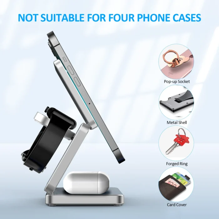Magnetic Foldable Wireless Charger 3 in 1 Folding Wireless Charging for iPhone 16/15/14/13/12 Pro Max Fast Charging Dock Station - Imagen 4