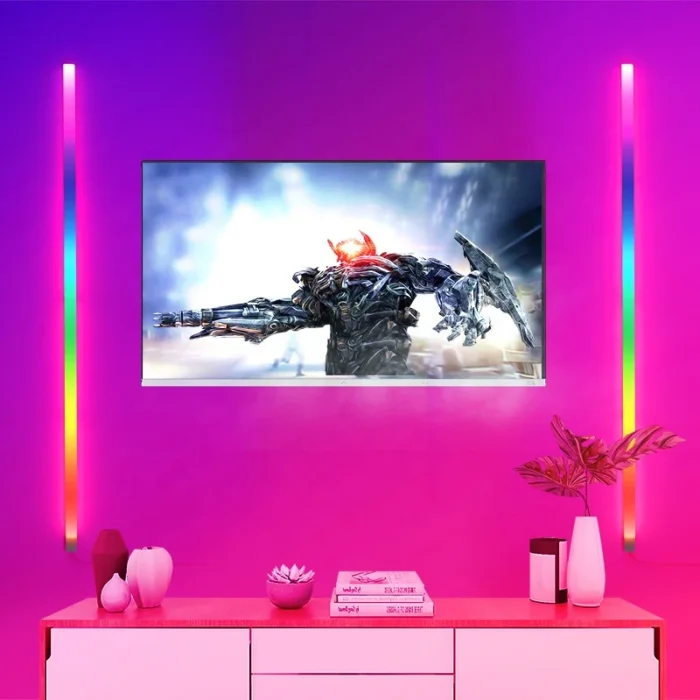 DIY Smart Tuya App LED Wall Light Bars for Gaming Remote Control Music Sync for Bedroom Home Decoration RGBIC Smart Wall Lamp - Imagen 5