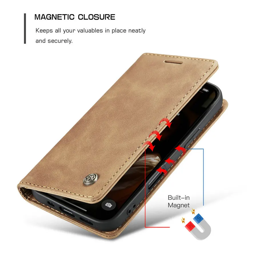 CaseMe Retro Phone Case for iPhone 16 Pro Max 15 14 13 12 Flip Wallet Case Cell Phone Accessories for iPhone 16 15 Pro Max Case - Imagen 3