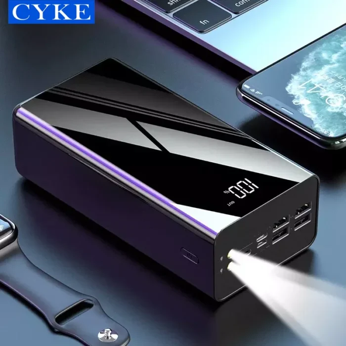 Banco de energía CYKE OEM de 50 000 mAh, de gran capacidad, portátil, con dos luces LED. - Imagen 2