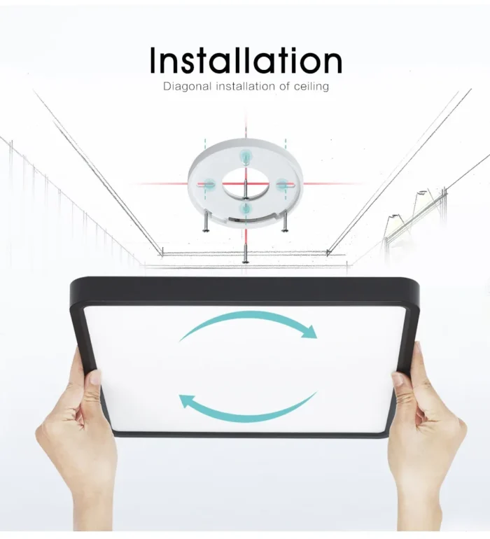 Lámpara de techo LED inteligente cuadrada de gran venta, con control remoto de 2,4 G y regulable, de 36 W, para dormitorio y sala de estar. - Imagen 5