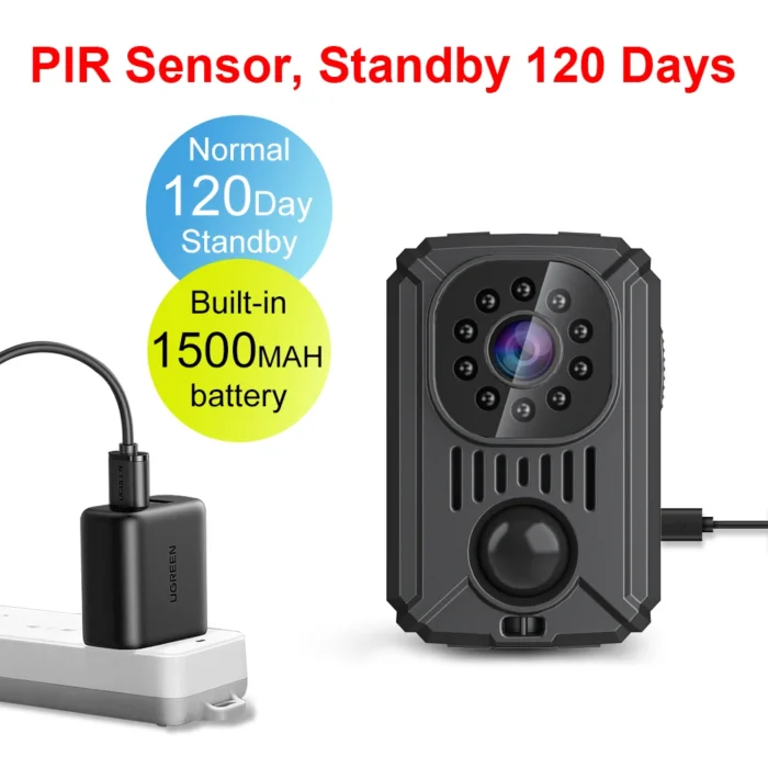 Cámara MD31Mini con detección de movimiento PIR, HD 1080P, 11 horas de funcionamiento en espera durante 90 días, entrega rápida directa de fábrica. Cámara de seguridad corporal. - Imagen 4