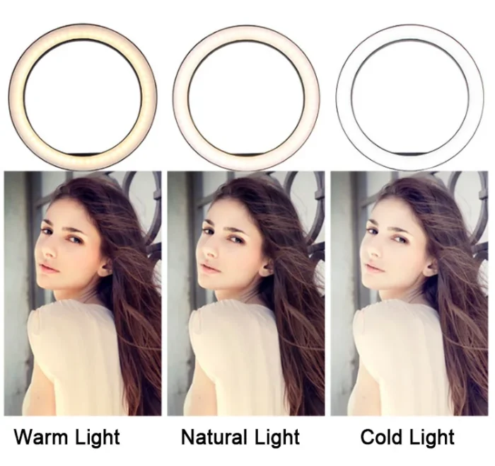 Kit de iluminación fotográfica portátil Massa de 10 pulgadas y 26 pulgadas con trípode para selfies, anillo de luz LED de relleno - Imagen 3