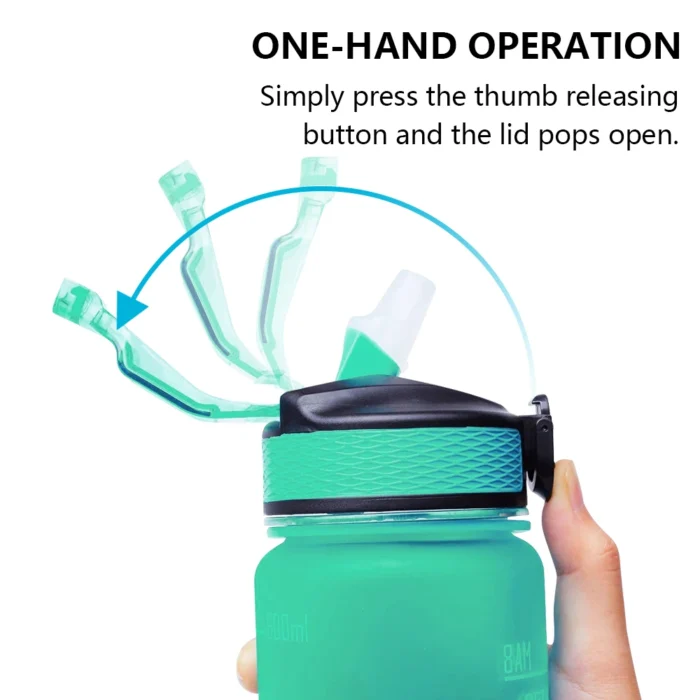 B14-1057 Botella de agua de plástico para PC Amz, la más vendida, con logotipo personalizado, 1000 ml, Tritan motivacional, 1 l, deportiva. - Imagen 3