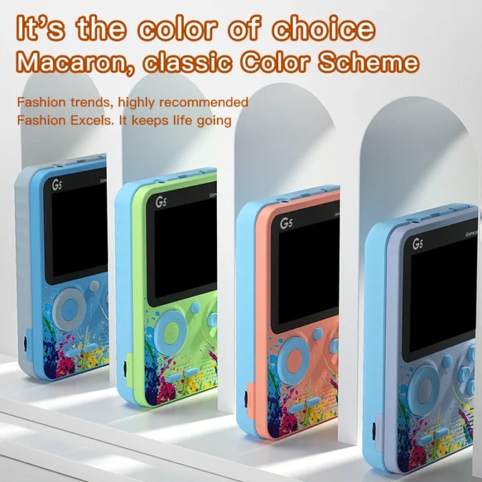 2024 Newest Best Selling Colorful Handheld Mini Retro Game Box 666 in 1 Handheld TV Plug Video Game Player Boy G5 Console - Imagen 2