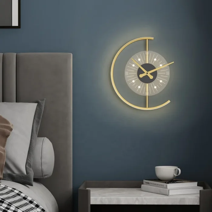 Lámpara de pared LED moderna JYLIGHTING, exquisita lámpara de acrílico dorado para interiores, reloj para sala de estar, dormitorio, loft, elegante lámpara nórdica de 180 - Imagen 6