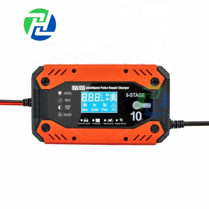 Cargador de batería de coche de 12 V y 24 V con reparación de pulsos inteligente automático, cargador RJ Tianya de 12 V recargable
