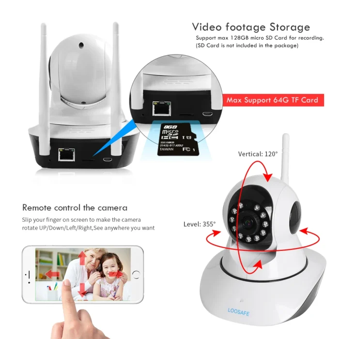Cámara de seguridad inalámbrica LOOSAFE Smart Home 1080p con wifi y tarjeta TF/SD para el hogar. Cámara IP de seguridad. - Imagen 4