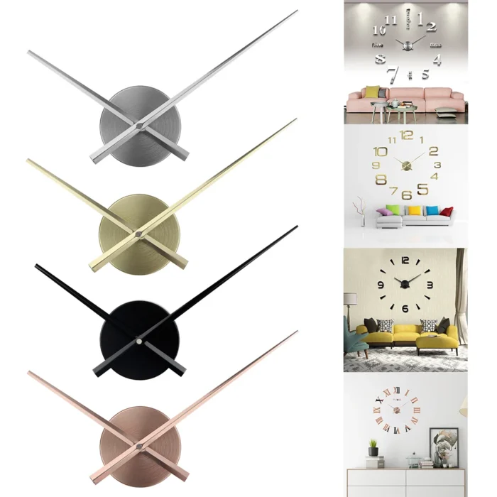 Accesorios Piezas Manecillas de Reloj Mecanismo de Cuarzo Movimiento Agujas Metal Grandes DIY 3D Decoración del Hogar Relojes de Pared Digitales Modernos - Imagen 6