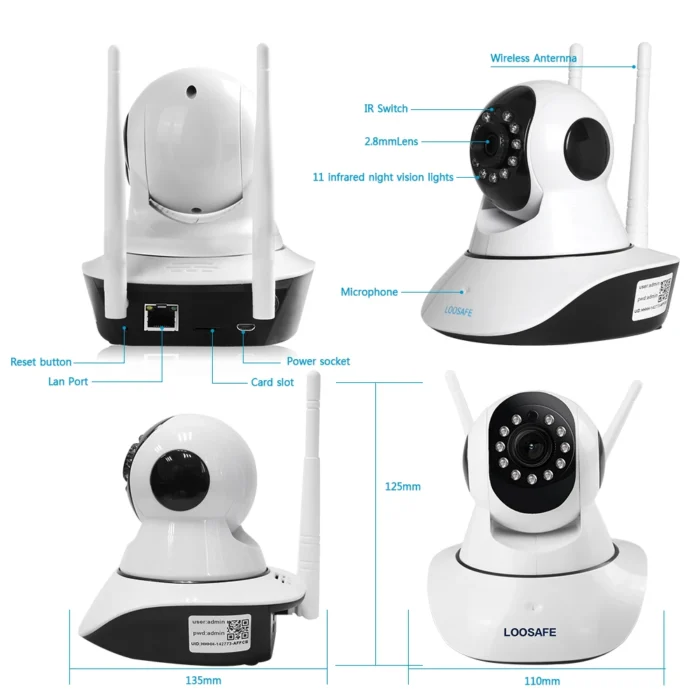 Cámara de seguridad inalámbrica LOOSAFE Smart Home 1080p con wifi y tarjeta TF/SD para el hogar. Cámara IP de seguridad. - Imagen 2