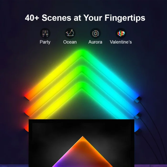 DIY Smart Tuya App LED Wall Light Bars for Gaming Remote Control Music Sync for Bedroom Home Decoration RGBIC Smart Wall Lamp