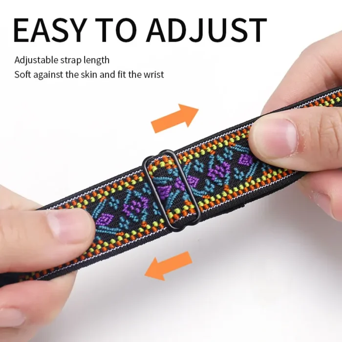 Nylon Loop Strap for Apple Watch Band 6 38mm 40mm 42mm 44mm for Iwatch Series 6 5 4 3 2 Bohemia Elastic Watch Replacement Strap - Imagen 3