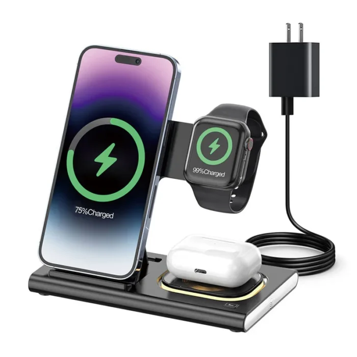 15W Fast Charging Station 3 in 1 Wireless Charger for Best Seller Products on Amazon 2024 in USA for Apple Samsung Multi Device - Imagen 6