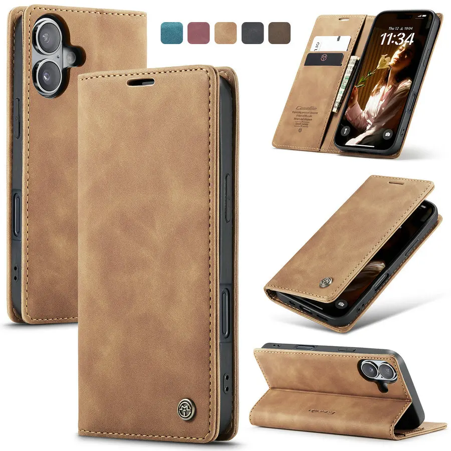 CaseMe Retro Phone Case for iPhone 16 Pro Max 15 14 13 12 Flip Wallet Case Cell Phone Accessories for iPhone 16 15 Pro Max Case - Imagen 6