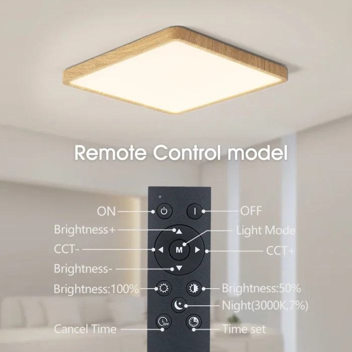 Lámpara de techo LED inteligente cuadrada de gran venta, con control remoto de 2,4 G y regulable, de 36 W, para dormitorio y sala de estar. - Imagen 4