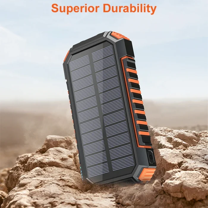 Dropshipping Wholesale Portable Solar Energy Charger Power Bank With Led Lights Panel for Mobile Phone Travel 180000mah 20000mah - Imagen 3