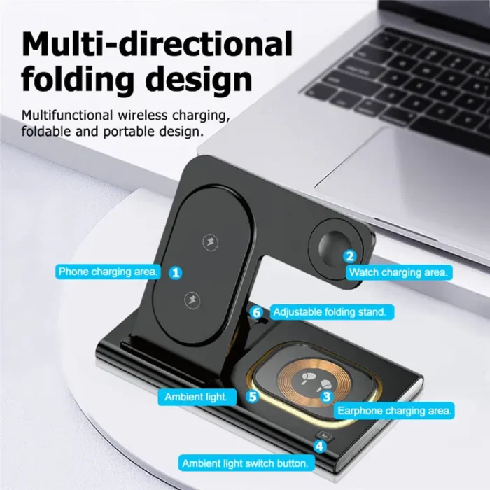 15W Fast Charging Station 3 in 1 Wireless Charger for Best Seller Products on Amazon 2024 in USA for Apple Samsung Multi Device - Imagen 4