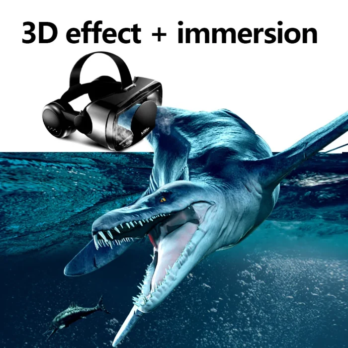 Versión audiovisual de gran venta de gafas de realidad virtual 3D con auriculares grandes integrados para teléfono móvil.