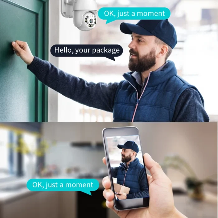 Cámara de seguridad inteligente LCLCTEK Tuya 1080P con WiFi para exteriores, zoom digital 4X, IR, PTZ, domo de velocidad, inalámbrica, P2P, CCTV - Imagen 2