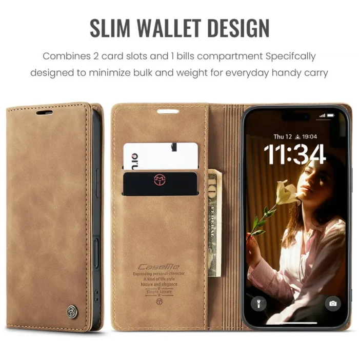 CaseMe Retro Phone Case for iPhone 16 Pro Max 15 14 13 12  Flip Wallet Case Cell Phone Accessories for iPhone 16 15 Pro Max Case