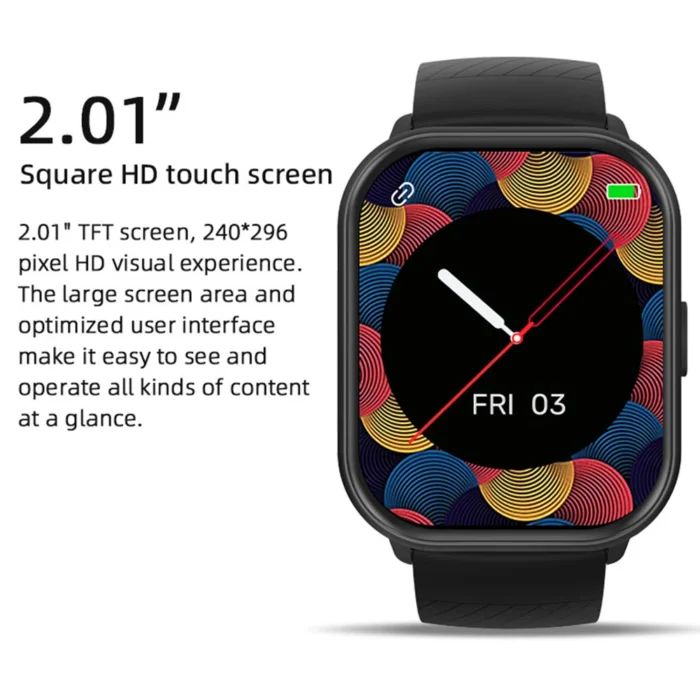 VALDUS IP68 2.01 Inch Square Screen Display GPS Movement Track Smart Watch Measuring Blood Pressure VS02 Fashion Smartwatch - Imagen 3