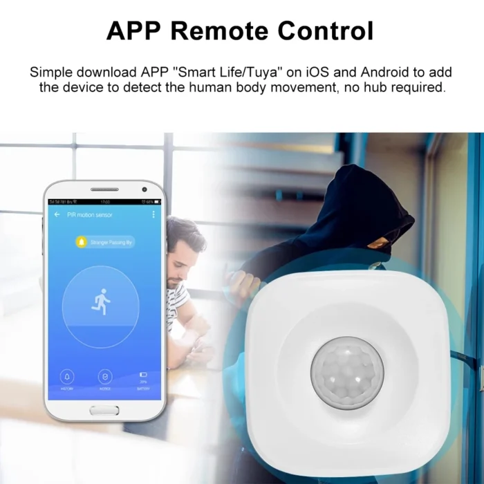 Tuya ZigBee/WiFi PIR Motion Sensor Wireless Infrared Detector Security Burglar Alarm Sensor Smart Life APP Control Compatible - Imagen 2