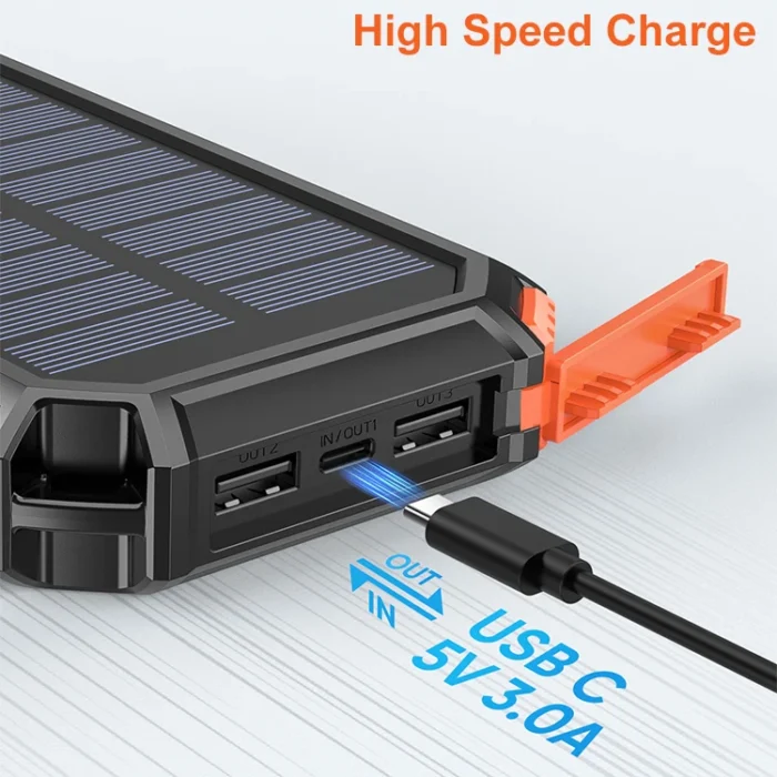 Dropshipping Wholesale Portable Solar Energy Charger Power Bank With Led Lights Panel for Mobile Phone Travel 180000mah 20000mah - Imagen 4