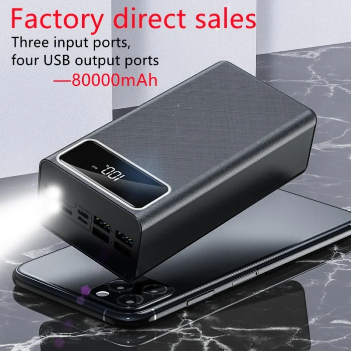 Wholesale Price Super Large Capacity 80000mAh Power Bank 80000mAh Power Bank Four USB Output Ports Large Capacity Power Bank - Imagen 4